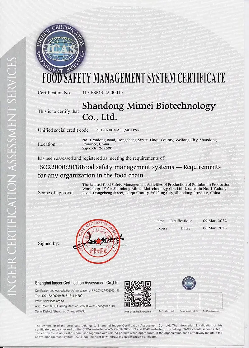 ISO22000:2018 Certification